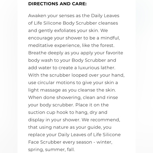 DAILY
CONCEPTS
DAILY
LEAVES OF LIFE
SILICONE SCRUBBER, NEW! - Picture 12 of 16